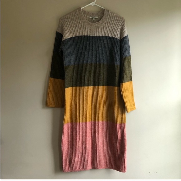 NWT Madewell color block sweater dress - Picture 2 of 5